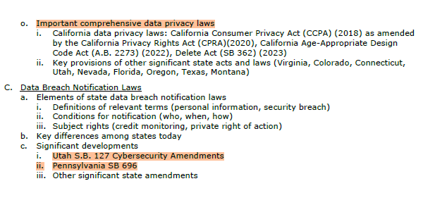 CIPP/US 2024 Update Body of Knowlegde