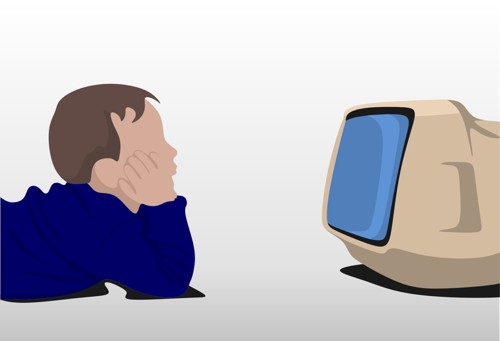 Kid watching tv