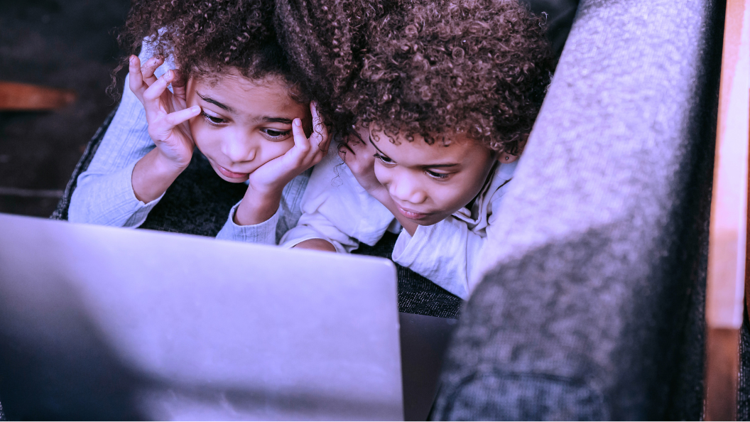 Kids on laptop